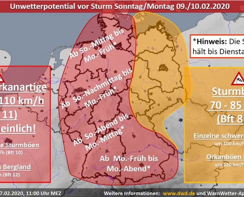 Sturmlage Orkantief Sabine