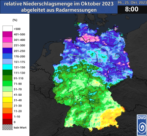 DWD Regional viel Regen im Oktober 1