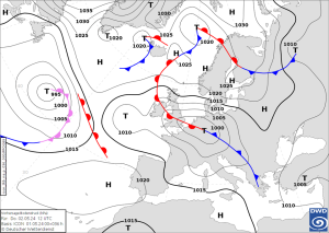 DWD Gewitter mit heftigem Starkregen am Donnerstag