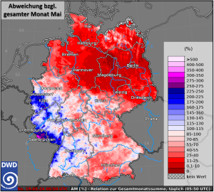 DWD Im Mai bisher extrem ungleiche Regenverteilung 1