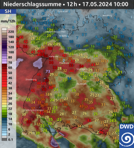 DWD Regenfluten im Suedwesten – ein Zwischenstand