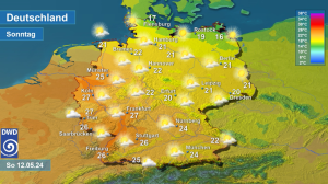 DWD Sonne satt am Muttertag