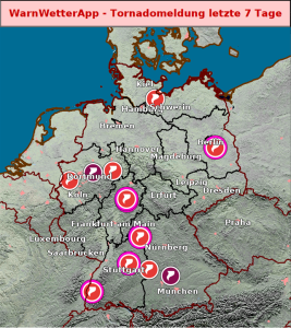 DWD Tornadosichtungen in Deutschland