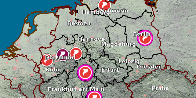 DWD Tornadosichtungen in Deutschland