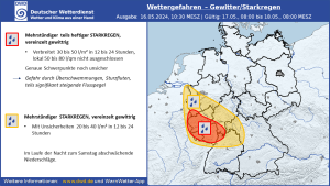 DWD Viel Regen fuer die Suedwesthaelfte 3