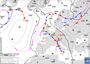 DWD Viel Regen fuer die Suedwesthaelfte