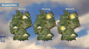 DWD Wechselhaft und maessig warm 2