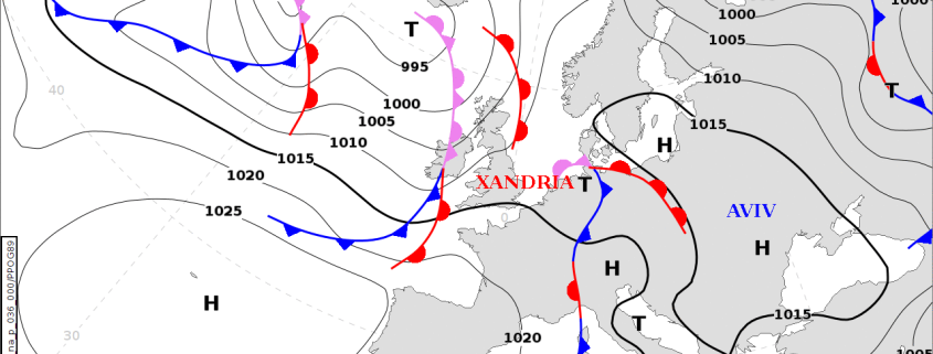 DWD Gewittertief Xandria im Fokus