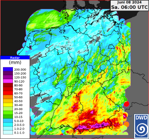 DWD So viel Regen doch nicht ueberall