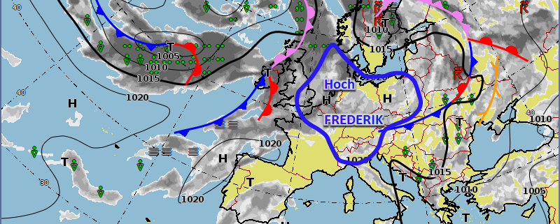 DWD Hoch FREDERIK der Sommer dreht auf