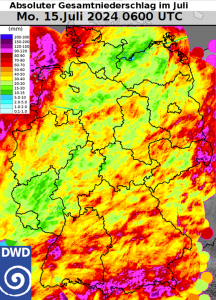 DWD Zwischenbilanz beim Niederschlag im Juli 1