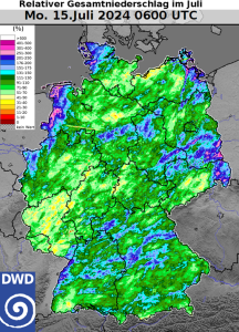 DWD Zwischenbilanz beim Niederschlag im Juli 2