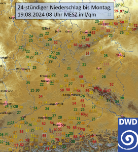 DWD Heftiger Starkregen Unwetterserie ueber Europa 1