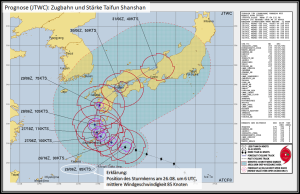 DWD Taifun SHANSHAN nimmt Kurs auf Japan 1
