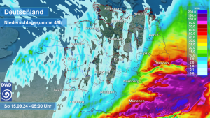 DWD Dauerregenlage mit Hochwassergefahr 1