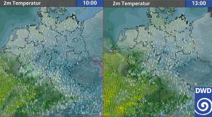 DWD Eine Warmfront mit Wumms 1