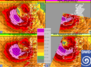 DWD Eowyn – ein sehr gefaehrlicher Sturm fuer die Britischen Inseln